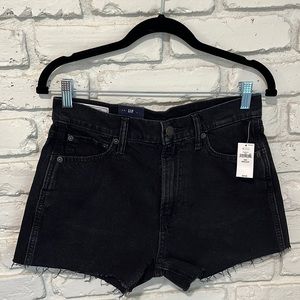 Gap 3” Cheeky Short High Rise Black Distressed